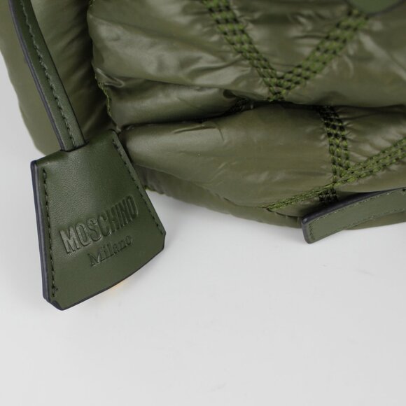 NWT MOSCHINO Studded Quilted Logo Backpack, Studded Bag for Travel School Chic